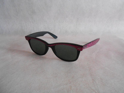 Ray Ban Vintage Wayfarer Sunglasses BL USA Pink Frame Black Lens 80s 90s Used