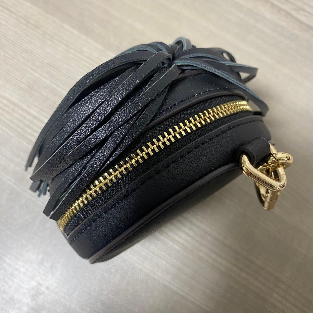 Kate Spade New York Shaggy 3D Dog Coin Purse Black Leather Gold Hardware Limited