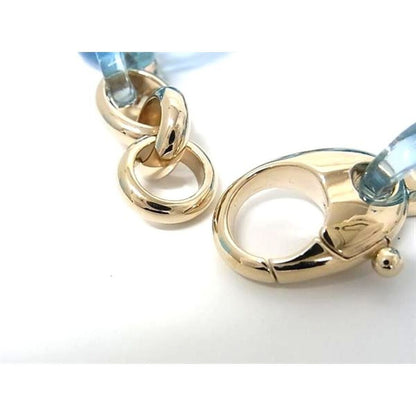 GUCCI Clear Blue Maeina Chain Bracelet Bangle L 22cm 8.6in Near Mint