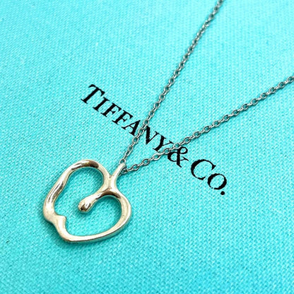 TIFFANY & CO. Apple Pendant Top Necklace Silver 925 Sterling Used　