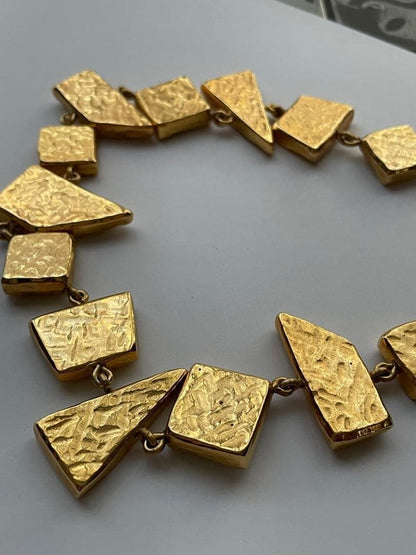 Christian Lacroix Atelier Sale Vtg Cubist Mirror Glass Collar Necklace Unsigned