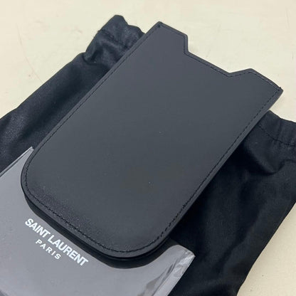 Rare Saint Laurent Studded Black Leather Card Case Hedi Slimane era
