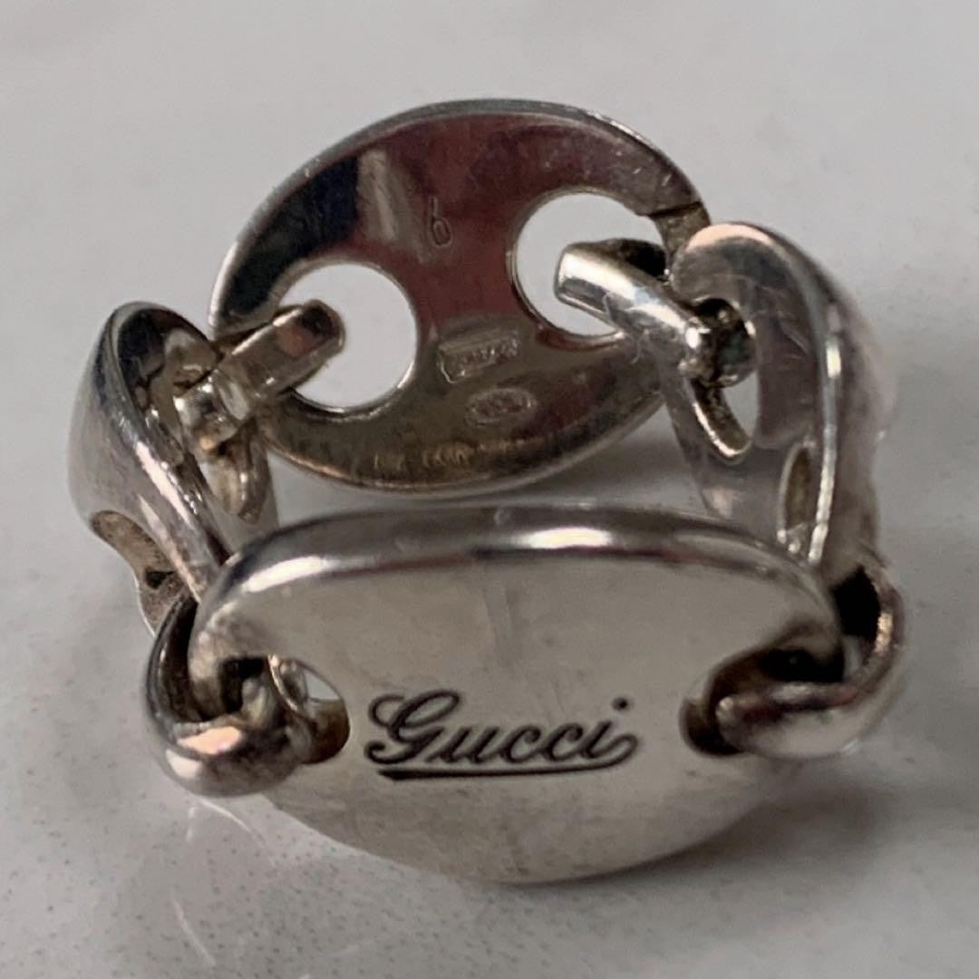 Gucci Sterling Silver 925 Marina Link Chain Ring Size 48 US 4.5 JP 9 Used