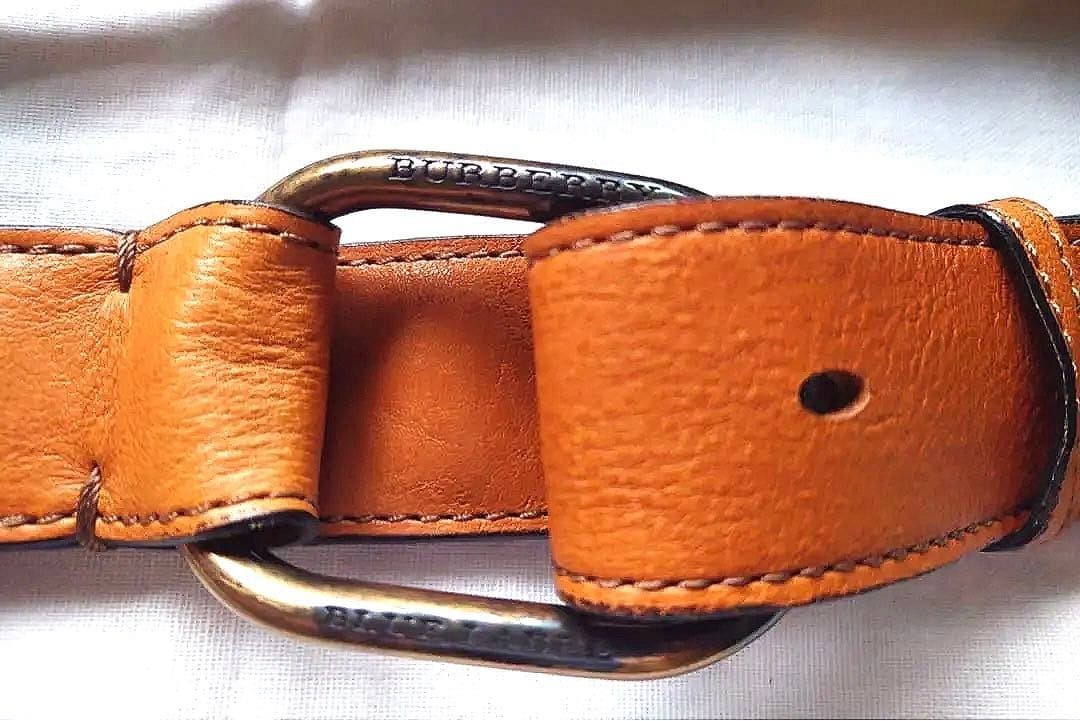 Burberry Brown Leather Belt Ring Buckle 106 cm 41.7" Unisex Used