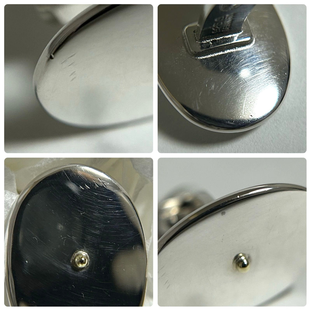 Georg Jensen Cufflinks Model 200 Sterling Silver 925 Oval Mens Denmark Vintage