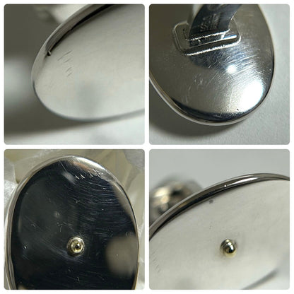Georg Jensen Cufflinks Model 200 Sterling Silver 925 Oval Mens Denmark Vintage
