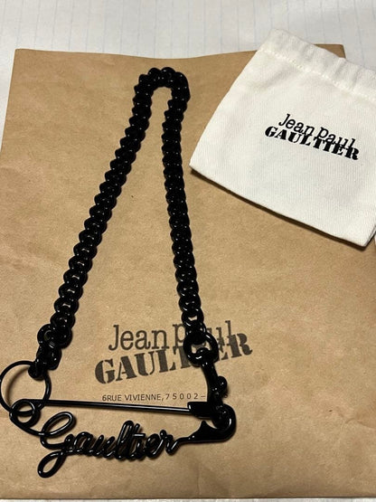 Jean Paul Gaultier Black The Gaultier Safety Pin Necklace Pendant Excellent