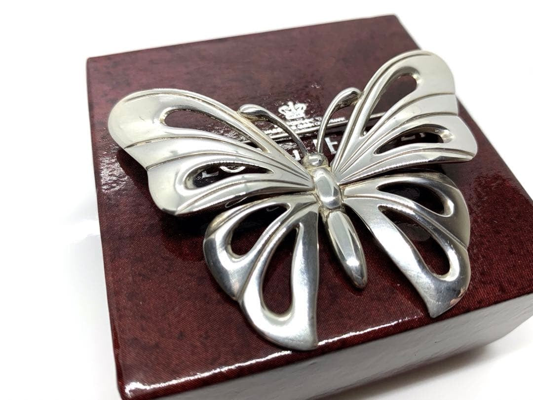 Vintage Georg Jensen # 563 Sterling Silver 925 Butterfly Brooch Excellent