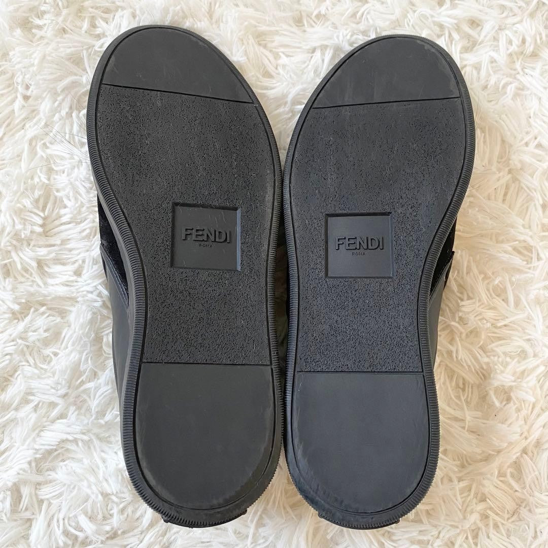 Fendi Monster Bug Eyes Black Yellow Eyes Sneakers Slip-On Size 6 Men Used