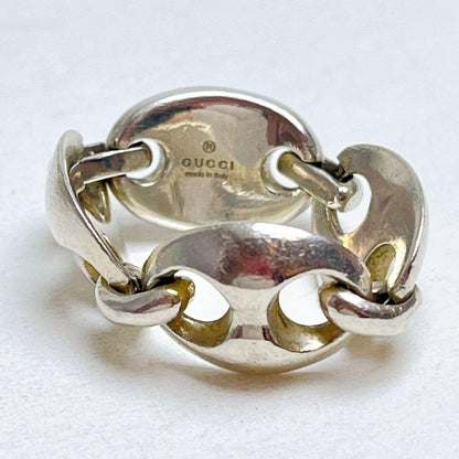 Gucci Sterling Silver 925 Marina Link Chain Ring Size 51 US 5.5