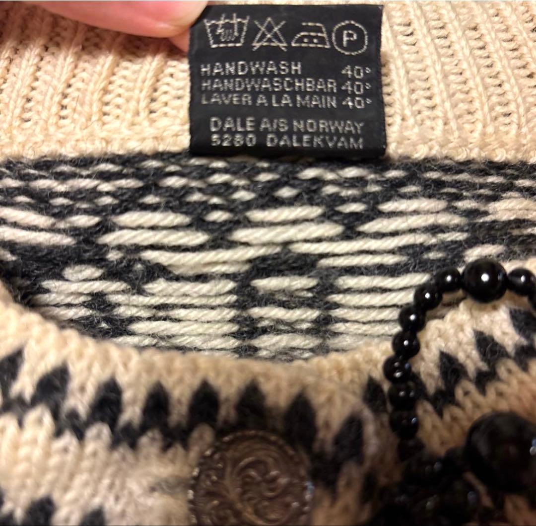 DALE OF NORWAY Vintage Nordic Wool Cardigan Sweater Silver Button Women L
