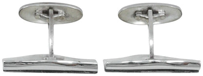 Georg Jensen #204 Cufflinks Silver 925 Wave Ripple Denmark Men 0.5x1.1in. Used