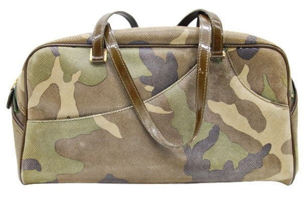 Christian Dior Patent Leather Camouflage Boston Bag 33x17x11cm 17x6.7x43" Used