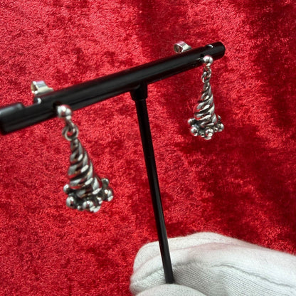 Georg Jensen # 363 Sterling Silver 925 Seashell Earrings Excellent