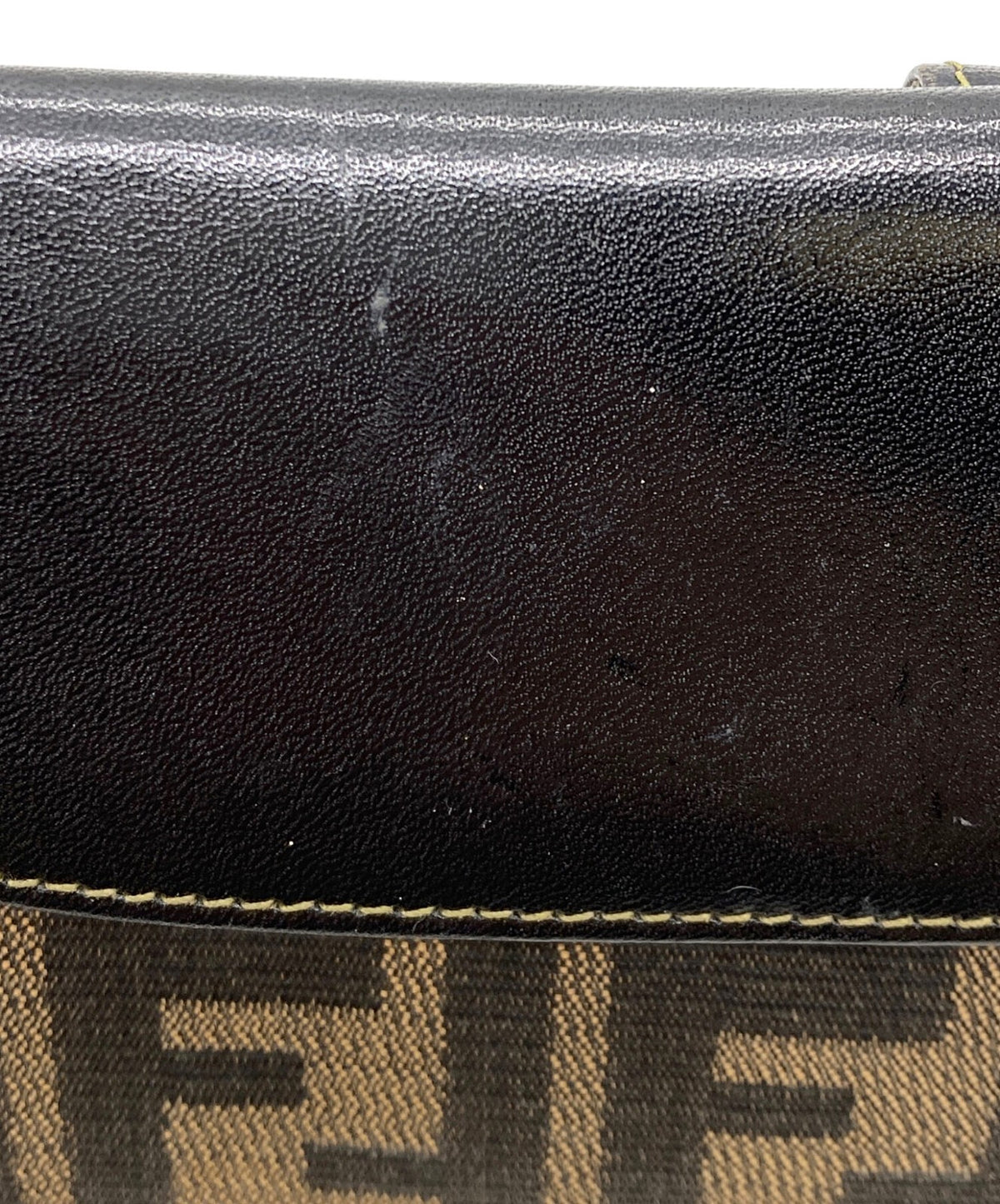 FENDI Zucca Long Wallet Bifold Brown Black Canvas Leather Snap Clasp Italy