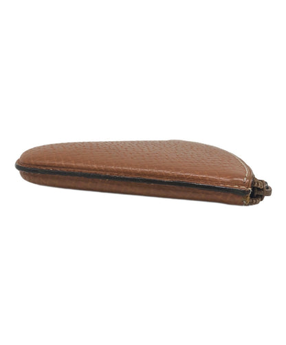 LOEWE Triangle Coin Case Pouch Brown Leather Anagram Spain Vintage Authentic