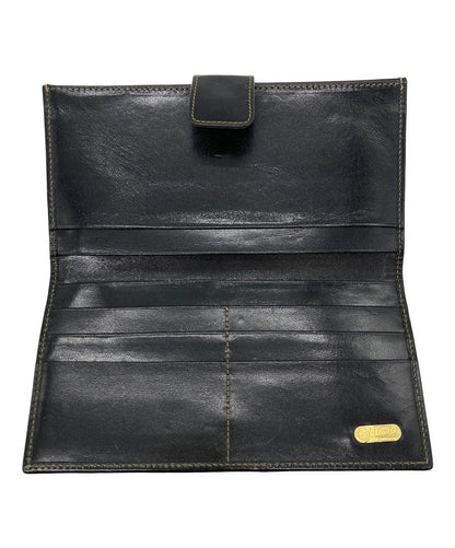 FENDI Zucca Long Wallet Bifold Brown Black Canvas Leather Snap Clasp Italy