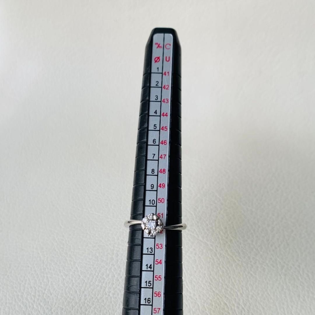 Excellent Christian Dior Platinum Pt900 5P Diamond Flower Ring Size 52 US 6