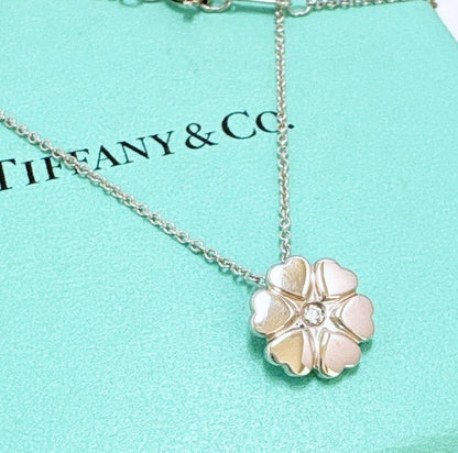 Tiffany & Co Silver 925 Crown of Hearts Necklace Pendant Paloma Picasso L 16.5in