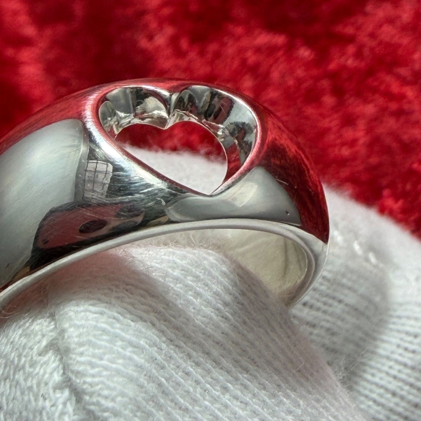 Georg Jensen # 320 Sterling Silver 925 Heart Ring Size 51.5 US 5.75 Excellent