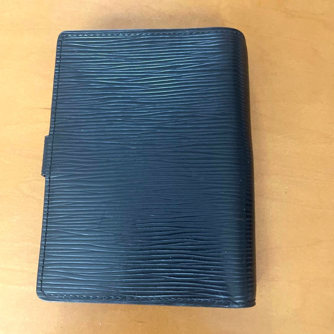 Louis Vuitton Epi Agenda MM Notebook Cover Black Leather Gold HW Made in Spain