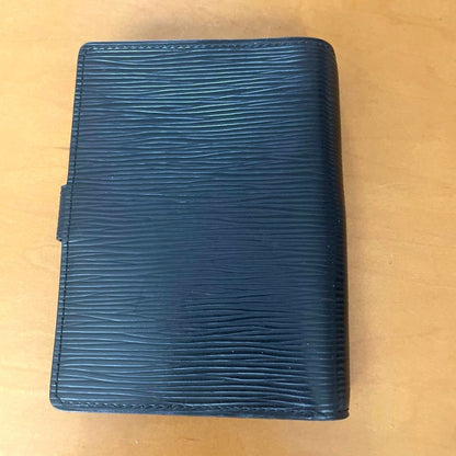 Louis Vuitton Epi Agenda MM Notebook Cover Black Leather Gold HW Made in Spain