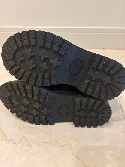 Authentic Fendi Kids Black Leather Monster Boots Size 31 US 3 Used