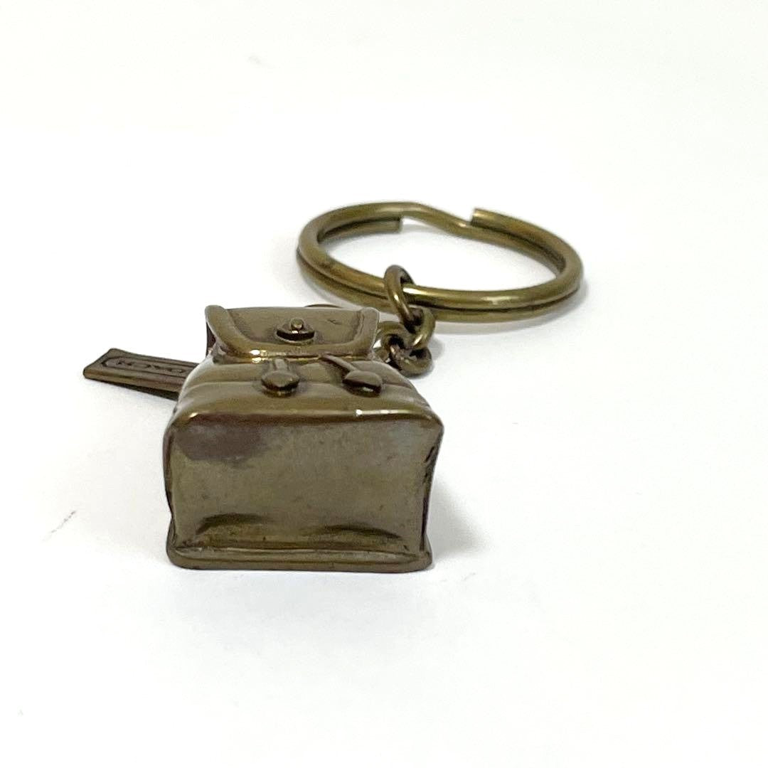 COACH Old Coach Backpack Turnlock Keychain Keyring Brass Bag Charm Vintage USA