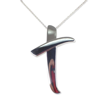 Tiffany & Co Sterling Silver 925 Paloma Picasso Kiss Cross Necklace Pendant 65cm