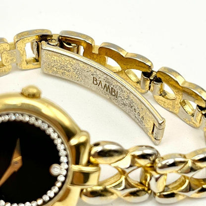 Vintage Raymond Weil GENEVE 9954 18K Gold Plated Rhinestone Wristwatch Women