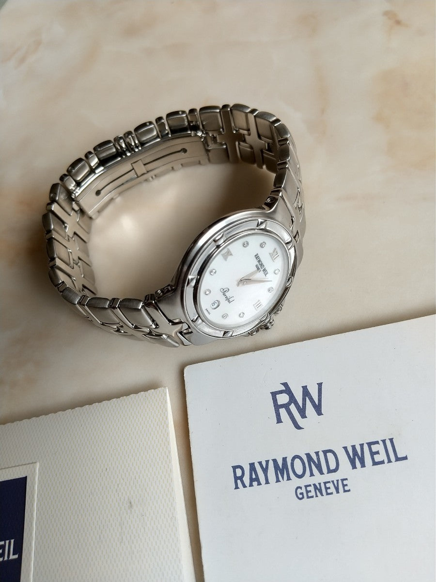 Raymond Weil 9995-PD White Mother Of Pearl Dial Quartz Watch Women Excellent