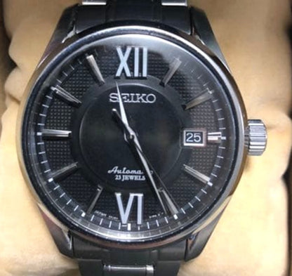 Seiko Presage SARX003 Automatic 23 Jewels Black Dial Date Watch Japan Used Box