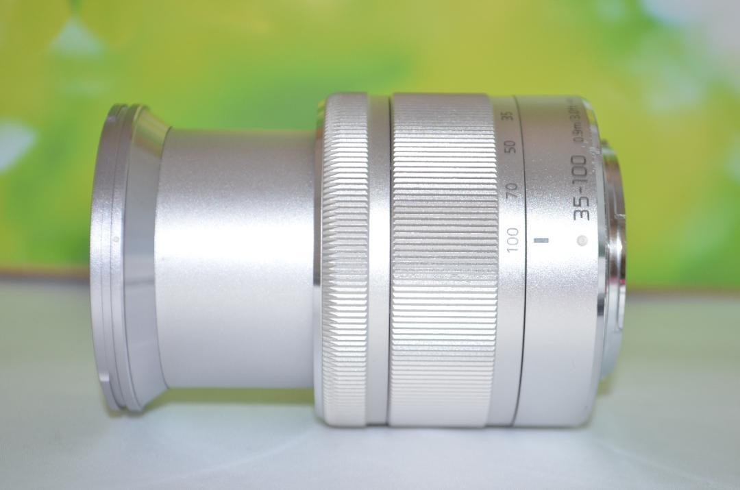 Excellent Panasonic LUMIX G VARIO 35-100mm F4.5-5.6 Silver Lens From Japan