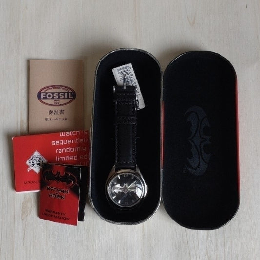 Fossil x BATMAN & ROBIN Limited Edition SILVER Watch 1997 Unused Japan