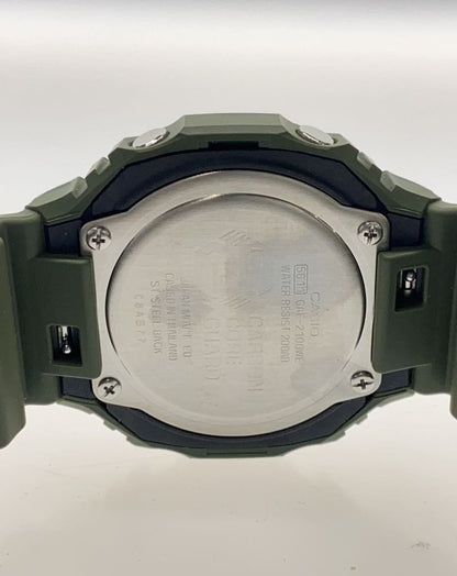 CASIO G-SHOCK GA-2100 Camouflage Ana-Digi Watch Green Resin Case 20BAR WR Used