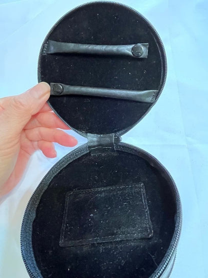 Gianni Versace Round Braided Leather Jewelry Case D 11cm 4.3" L 5cm 2.0"