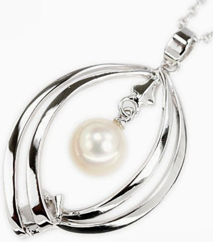 MIKIMOTO Akoya Pearl Pendant Necklace Silver SV925 White Cream Pre-Owned Japan