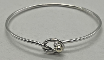 Tiffany&Co. Auth Love Knot Hook Eye Bangle 925 Silver 18K YG 750 Combo 16cm 6.3"
