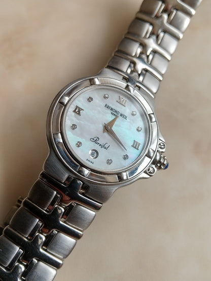 Raymond Weil 9995-PD White Mother Of Pearl Dial Quartz Watch Women Excellent