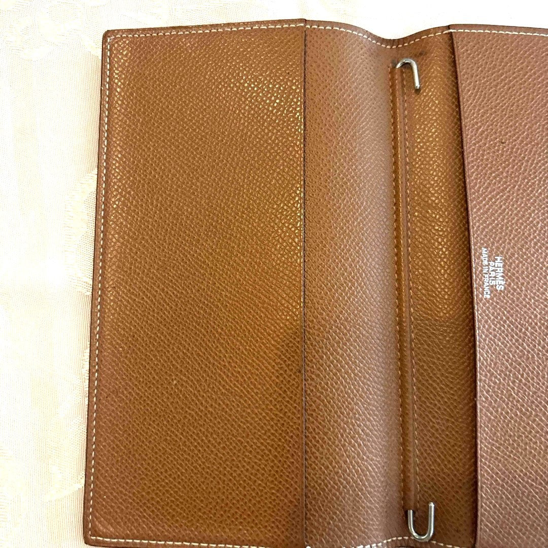 HERMES Agenda Cover Notebook Cover Camel Epsom Leather Made in France Vintage