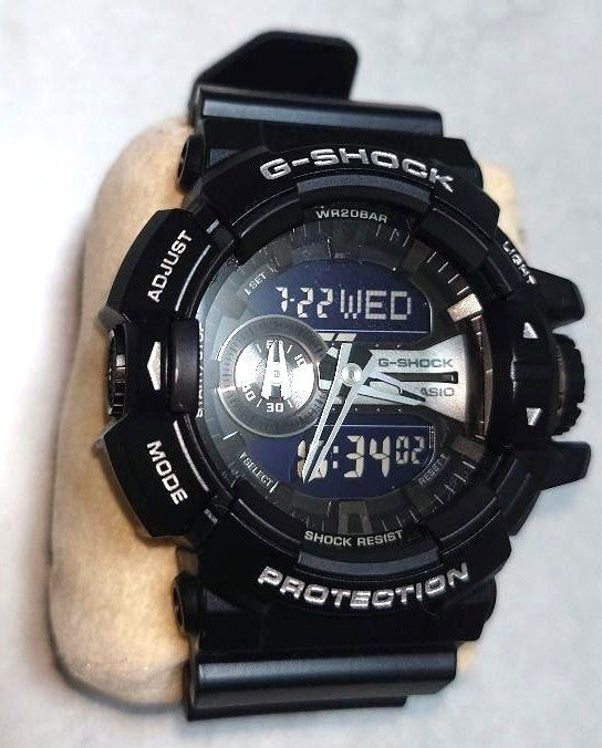 CASIO G-SHOCK GA-400GB Men Analog Digital Watch Black Resin Band Working Used