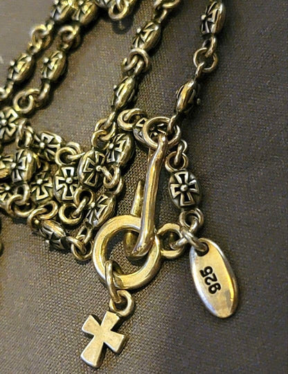 Justin Davis Tiny Cross Chain Necklace 40cm15.7in Sterling Silver 925 Used JAPAN