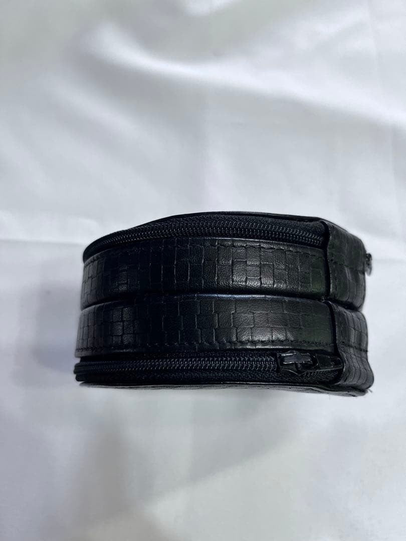 Gianni Versace Round Braided Leather Jewelry Case D 11cm 4.3" L 5cm 2.0"
