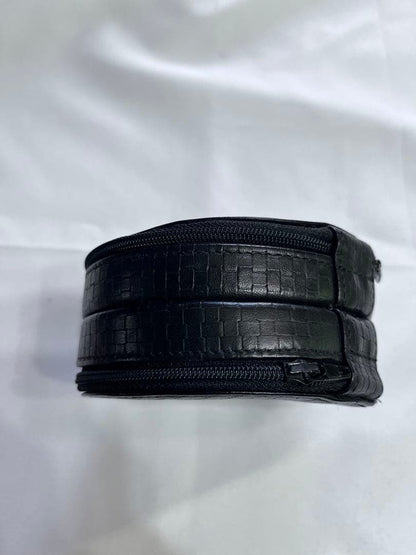 Gianni Versace Round Braided Leather Jewelry Case D 11cm 4.3" L 5cm 2.0"