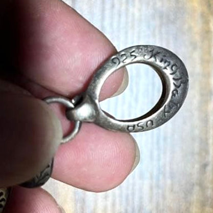 KING BABY Studio Silver 925 Engraved Curb Chain Toggle Bracelet Men Auth Used