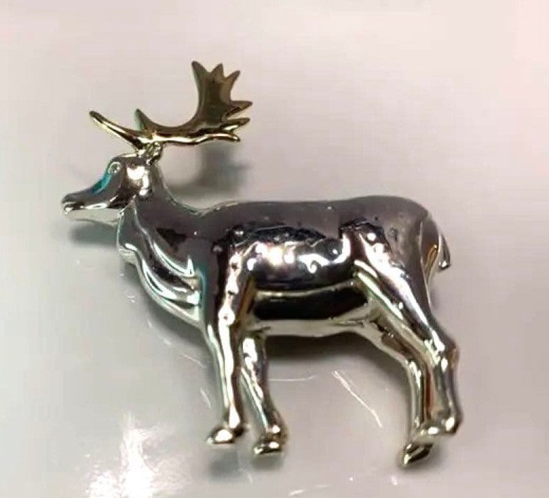 Vintage Tiffany & Co Deer 1988 Sterling Silver 925 x Gold 750 Brooch Used Rare