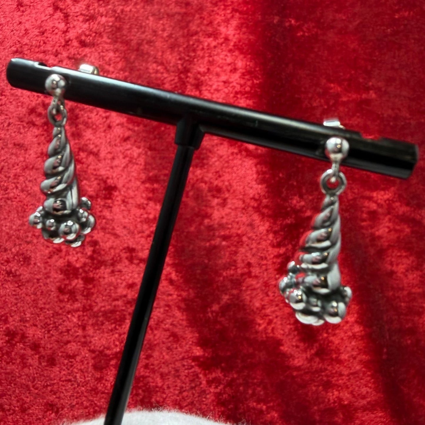 Georg Jensen # 363 Sterling Silver 925 Seashell Earrings Excellent