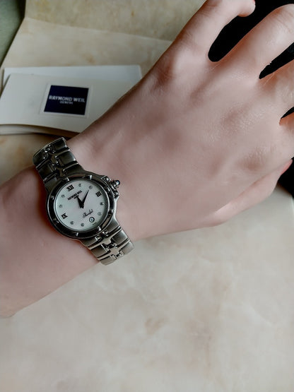 Raymond Weil 9995-PD White Mother Of Pearl Dial Quartz Watch Women Excellent