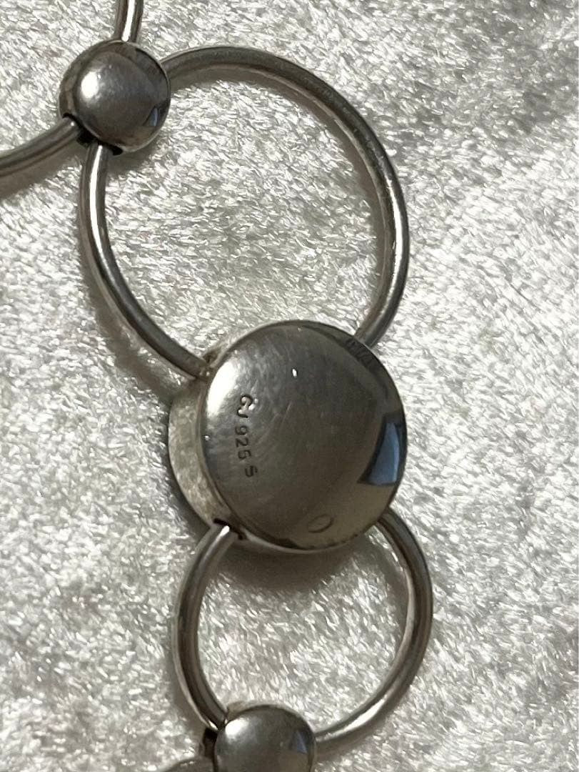 Rare Georg Jensen Sterling Silver 925 Onyx Round Chain Necklace Choker Vintage