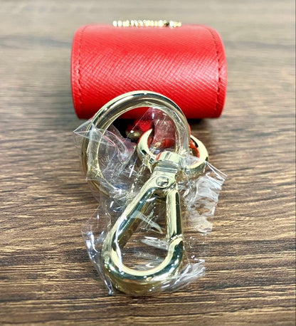 Pomellato Red Leather Keychain AirPods Case Holder